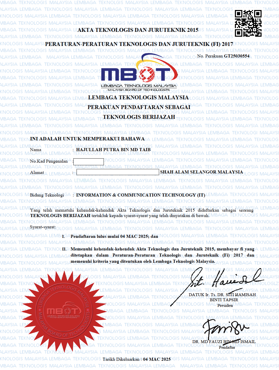 Graduate Technologist